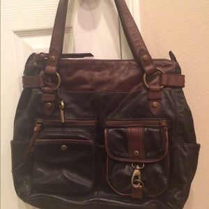 Fossil black/brown Tote
