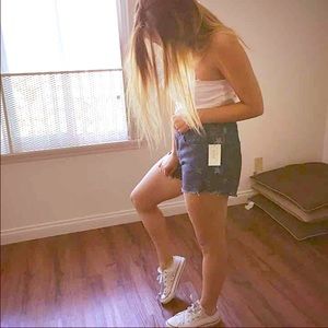 Guess high waisted American flag shorts