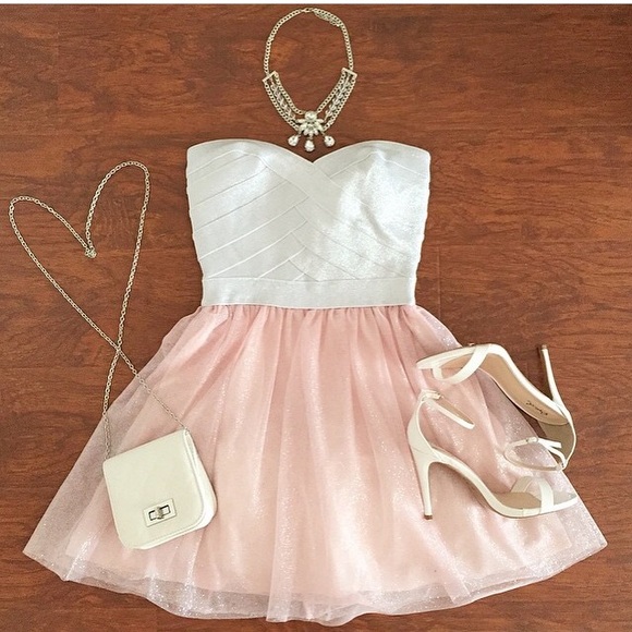 Charlotte Russe Dresses & Skirts - Glitter bandage and tulle skater dress