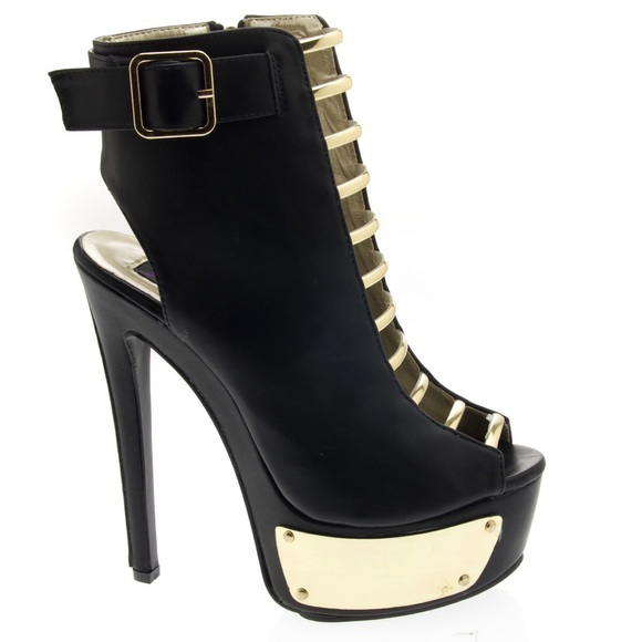 Cage Ankle Bootie Platform Stiletto high Heel Pump