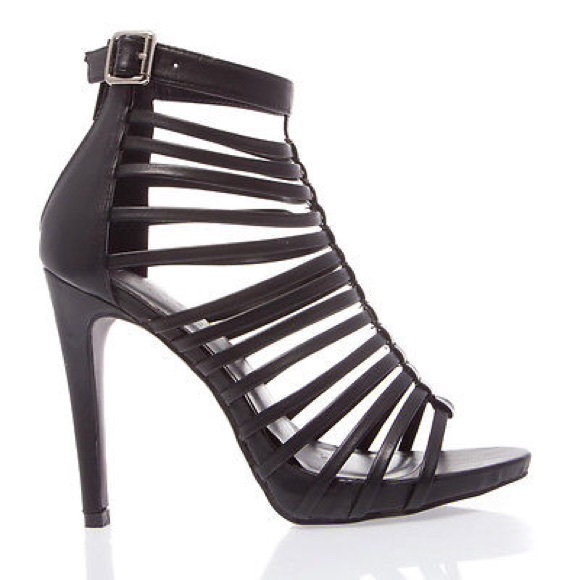 Open Toe Strappy Cage Gladiator Stiletto Heel Pump