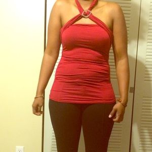 Red halter top