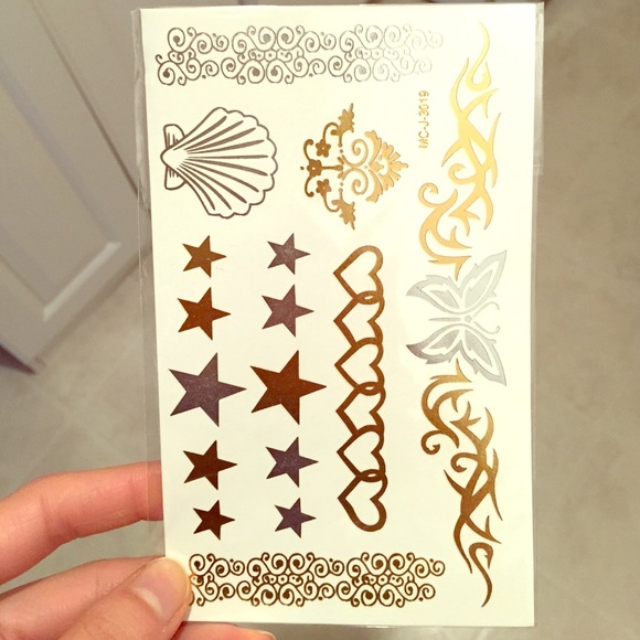 Metallic temporary tattoos
