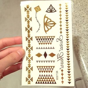 Metallic temporary tattoos