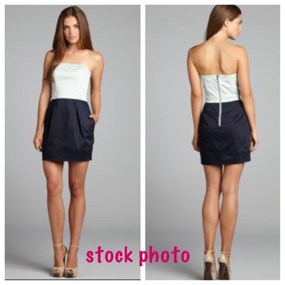 French connection strapless mini dress "Poplin!"