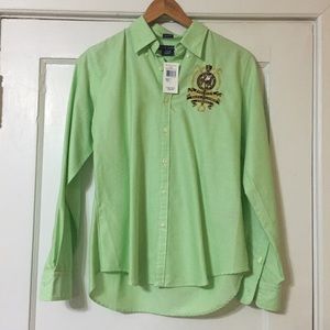 Polo Button Up in Bright Green