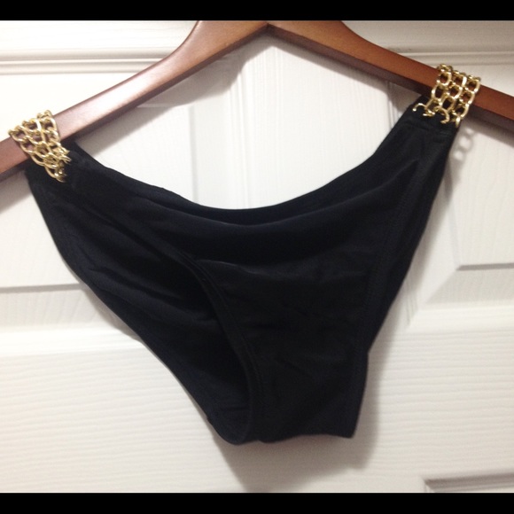 👙NWOT Black Gold Chain Bikini Bathing Suit Bottom