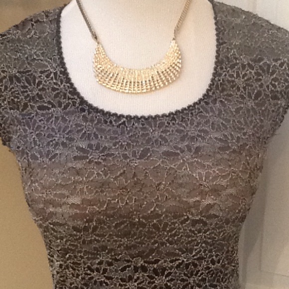 Multi colored semi see-thru flowered top