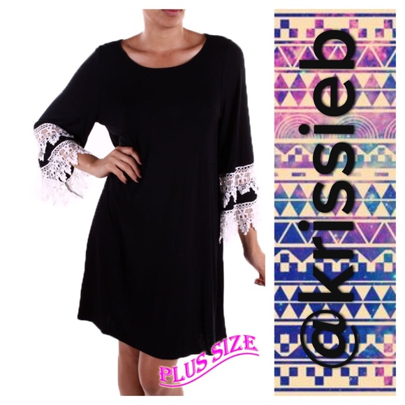 Last One!!!  Beautiful Black Dress w/ Lace Sleeves