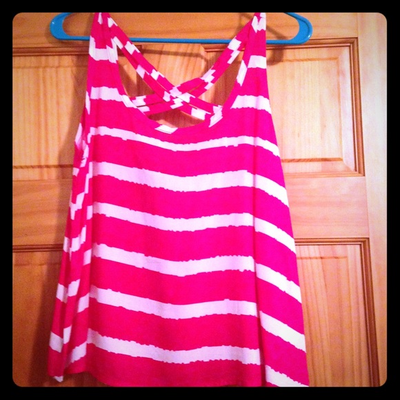 Fuchsia and Cream Tank Top