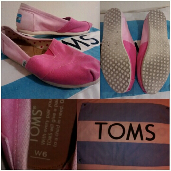 TOM'S 1/2 PINK & 1/2 BABY PINK Flats- Slippers
