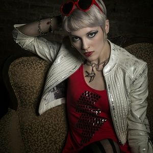 Buckle White Cropped Leather Jacket S