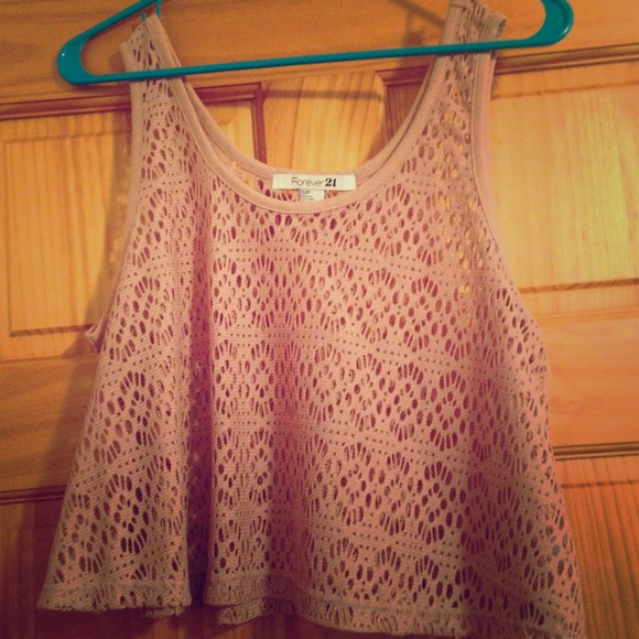 Tan colored, netted tank top