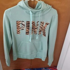 PINK pullover funnel neck hoodie