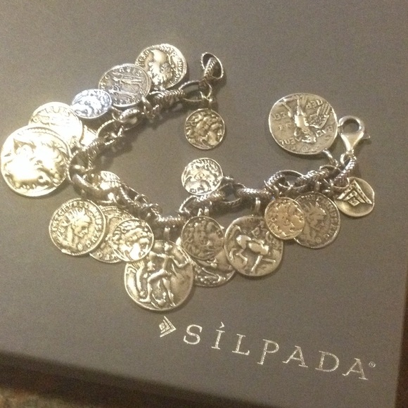Silpada Retired Sterling Silver Coin Bracelet