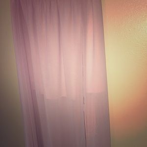 Cream shear long skirt