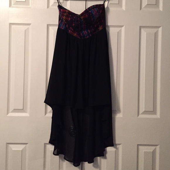 Strapless hi lo dress