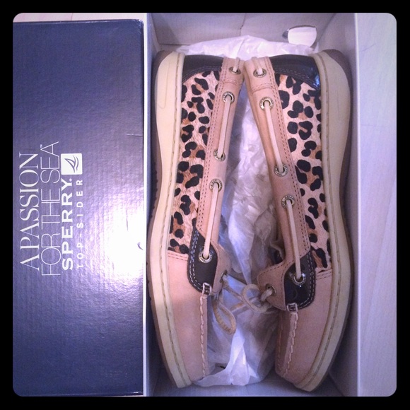 Sperry Topsider Pony Hair Leopard Boat Shoe NIB
