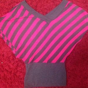 Pink and gray dolman top