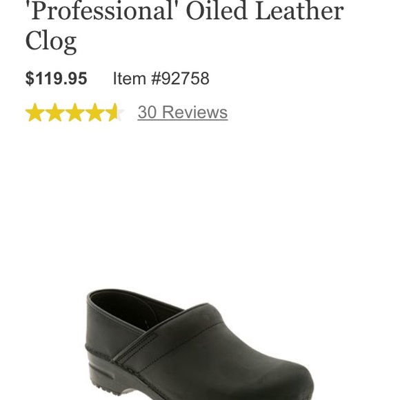 'Professional' oiled leather black clogs
