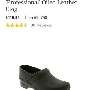 'Professional' oiled leather black clogs