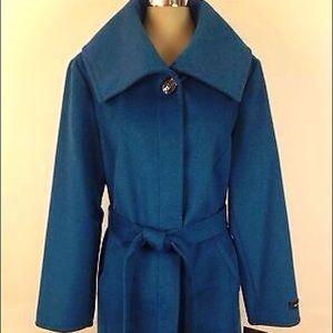 Ellen Tracy Jewel-Toned Angora Wool Blend Coat