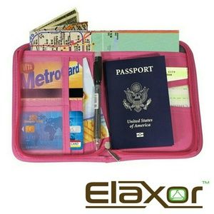 Elaxor Passport Travel Organizer Wallet Pink NWOT