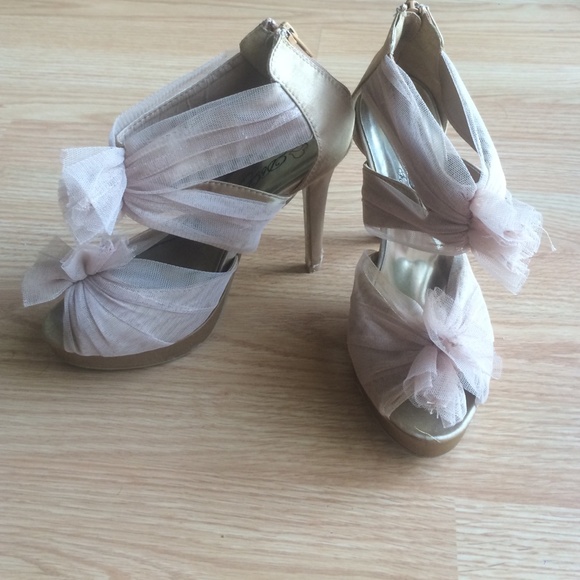 Beige high heels