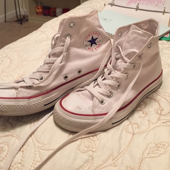 White high top chuck Taylor converse allstars