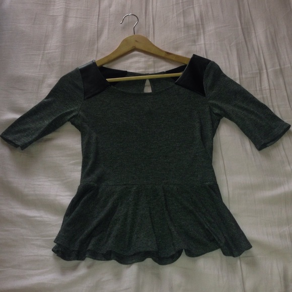 Greyish Blackish Peplum Top