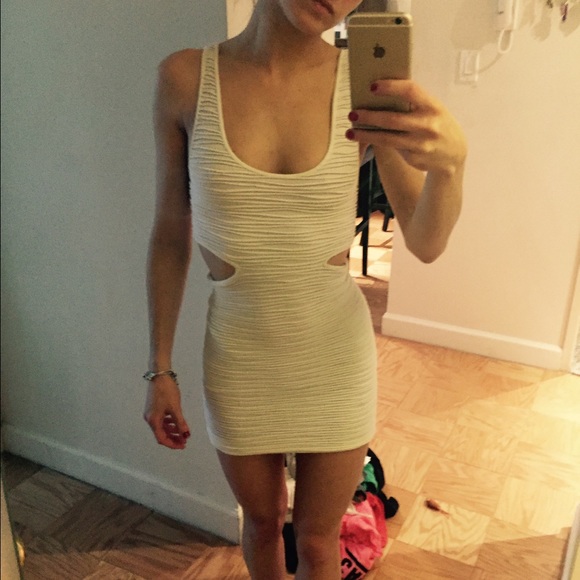 White cutout Bebe dress