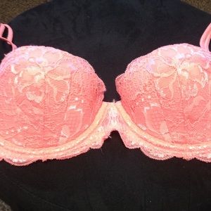 neon pink lace date bra from PINK