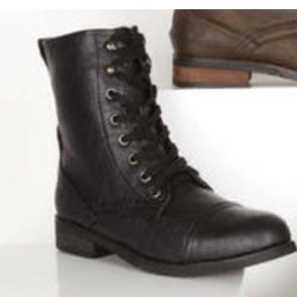Black combat boots