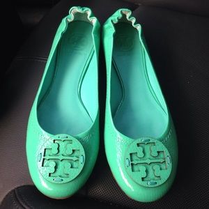 Turquoise Tory Burch Reva Flats