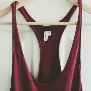 Free People Stonewash Oxblood Jersey Maxi - L