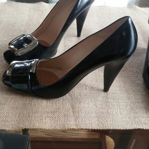 Prada Black Buckle heels