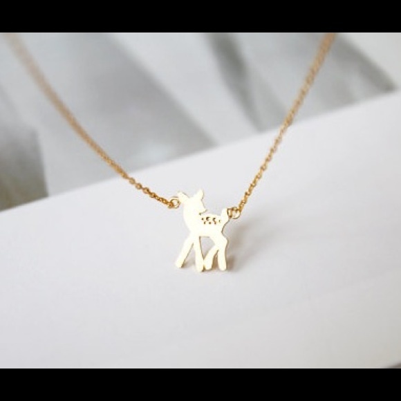 ✅Handmade Bambi Deer Gold Necklace