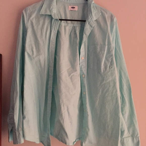 Light blue button up shirt!