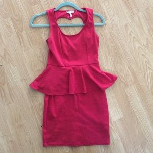 Red peplum dress