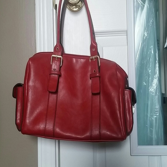 Red leather purse