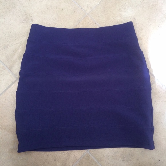 Purple H&M Fitted Mini Skirt