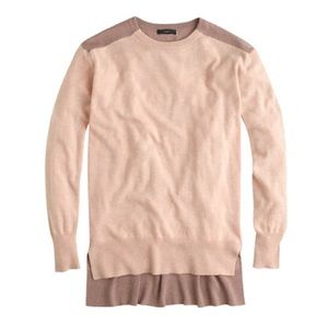 JCREW PINK COLORBLOCK SWEATER SZ SMALL