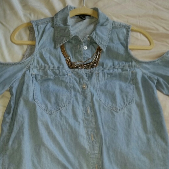 Denim long sleeve chambray shirt