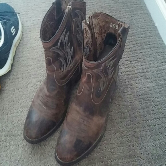 Leather cowboy boots