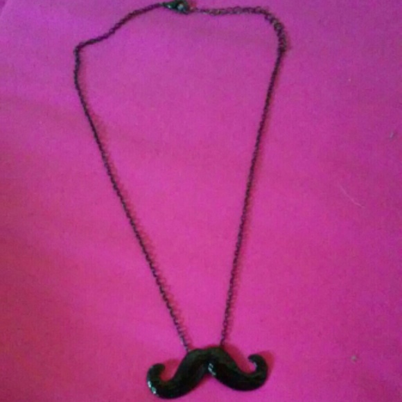 Black mustache necklace