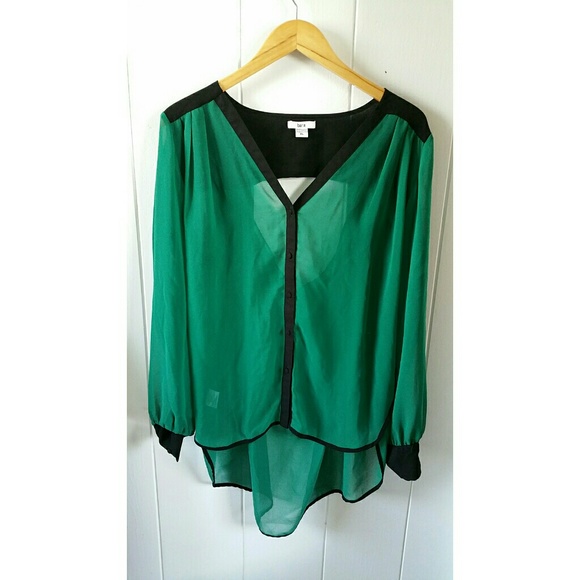 WORN ONCE. Two tone fashion chiffon long sleeve.