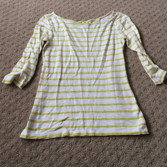 Yellow and white striped top