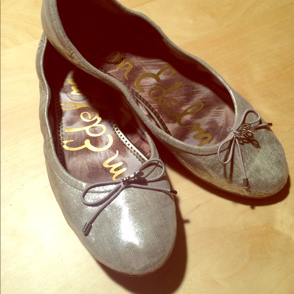 Sam Edelman Felicia Ballet Flats Sz 8 Silver