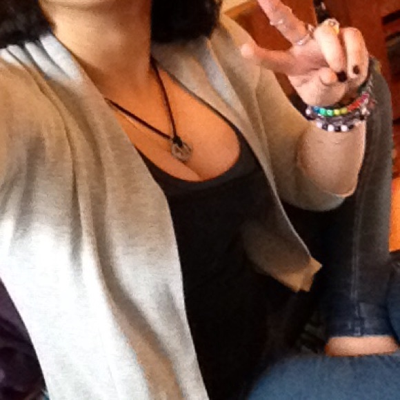 Gray cardigan