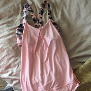 Lululemon  pink tank w/ built in bra